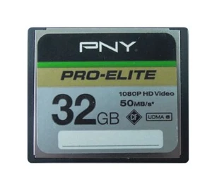 PNY CompactFlash 32GB CF Memory Card PRO-ELITE 50MB/S Camear DSLR 1080P UDMA6 - Picture 1 of 5