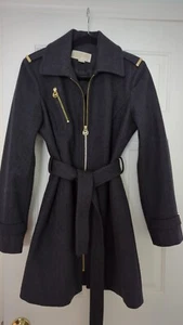Abrigo para mujer Michael Kors gris 60 % lana con cinturón talla M - Imagen 1 de 5