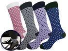 4 Pk Cotton Dress Socks First Quality TRUE TO SIZE 10-13 Multicolor Polka Dot