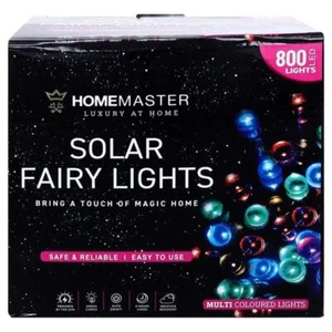 Solar 800 Multicolour LED Fairy Lights 48M Lit Length 8 Functions Christmas - Picture 1 of 5