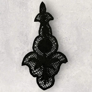 Antique Victorian 21" Large Soutache Ribbon Applique Black Nouveau Deco - Picture 1 of 4