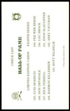 1980 PEREZ-STEELE HALL OF FAME SERIES 1-15 - CHECK LIST SERIES 8 08884/10000