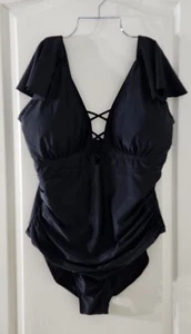 Women's One Piece Swimsuit Tummy Control Deep Crisscross V Neck Padded - Picture 1 of 7