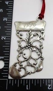 Seagull Pewter Canada engraved 1996 Mistletoe Stocking holiday ornament - Picture 1 of 6