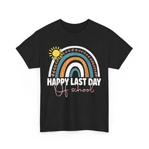 Happy Last Day of School Teacher Student Graduation Rainbow Cute Shirt - Picture 1 of 10
