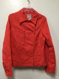 Old Navy Womens Coat Size Medium Bright Orange Lined Heavyweight Cotton 203 - Picture 1 of 6