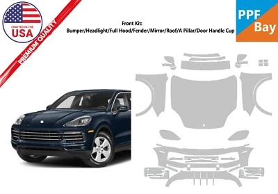 Для внедорожника Porsche Cayenne Base/S 2024-2025 комплект предварительной нарезки защитной пленки PPF - Изображение 1 из 4