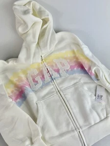 NUEVO CON ETIQUETAS GAP Niños Logo Arco Iris Cremallera Completa Sudadera con Capucha Talla PEQUEÑA (6/7) - Imagen 1 de 4