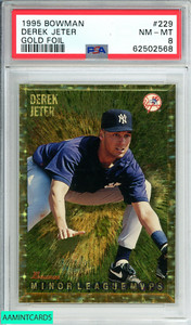 1995 BOWMAN DEREK JETER #229 GOLD FOIL YANKEE ROOKIE RC RARE PSA 8 NM-MT