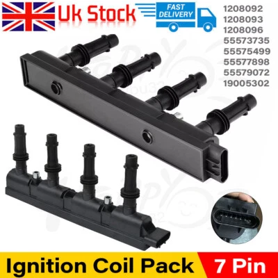 Ignition Coil Pack for Vauxhall Corsa 2010-2019 1.2 1.4 16V Adam Petrol 7 Pins - Image 1 of 4