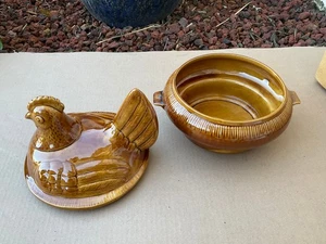 Lindo tarro de galletas de gallina/gallo vintage California Pottery C-40 sopa - Imagen 1 de 3