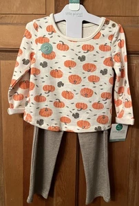 Little Planet Carter’s Organic Baby 2pc Pumpkin Top & Bottom Set, - 24 Mos. NWT - Picture 1 of 4