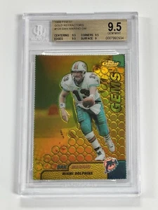 Dan Marino 1999 Topps Finest Gold Refractor Gems /100 #128 BGS 9.5 Gem Dolphins - Picture 1 of 7