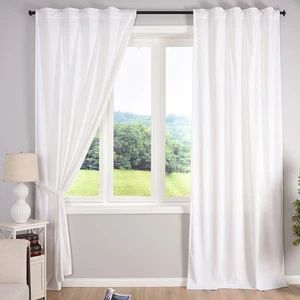 Verdunkelung Vorhang »Milano« Samt Schlaufenband Weiß 2 Stück HxB 235x135 cm - Bild 1 von 9