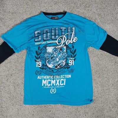 Camisa Southpole Juvenil Medoum Manga Larga Y2k Gráficos Aop Foto 1 de 4