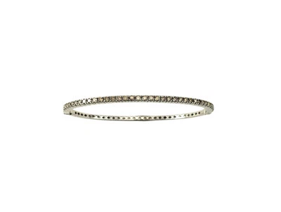 Brazalete brazalete de diamantes champán de oro blanco de 18 quilates #20789 Foto 1 de 4