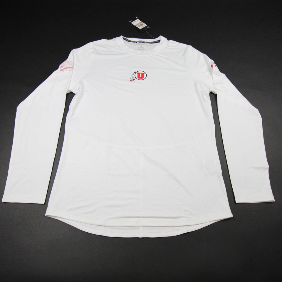 Utah Utes Under Armour Long Sleeve Shirt Men's White New - Image 1 of 1