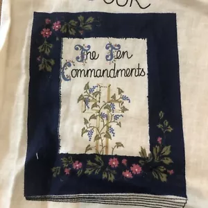 Vintage The Ten Commandments Cloth Book Fabric Panel Craft Cut & Sew Sewing Gift - Picture 1 of 18