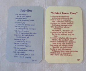 2 TARJETAS SAGRADAS DE ORACIÓN: A LA DERIVA, SIN REMORDIMIENTOS, NO TUVE TIEMPO Y ME TOMO TIEMPO - Imagen 1 de 2