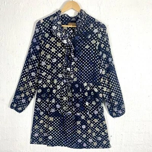 Kachel Blue Print Silk Dress Size 12 Medium - Picture 1 of 9