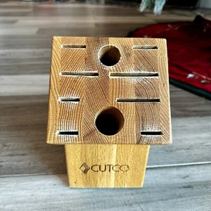 Cutco 10 Schlitz Holz Messerblock Aufbewahrung Eiche Küche Besteck Made in USA - Bild 1 von 7