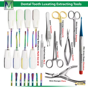 Dental Luxating Elevators PDL Periotome Luxation Root Extracting Extraction Kit - Picture 1 of 97