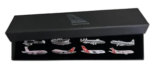 333618 QANTAS AUSTRALIA HISTORY OF PLANES 8 PIN COLLECTION IN PRESENTATION BOX - Picture 1 of 10