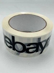 2 Roll Official eBay Branded Packing Carton Tape 2" x 75 yds Black and White - Picture 1 of 3