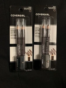 (2) CoverGirl Easy Breezy Brow Fill & Define Pencils #505 Rich Brown - Total 4 - Picture 1 of 2