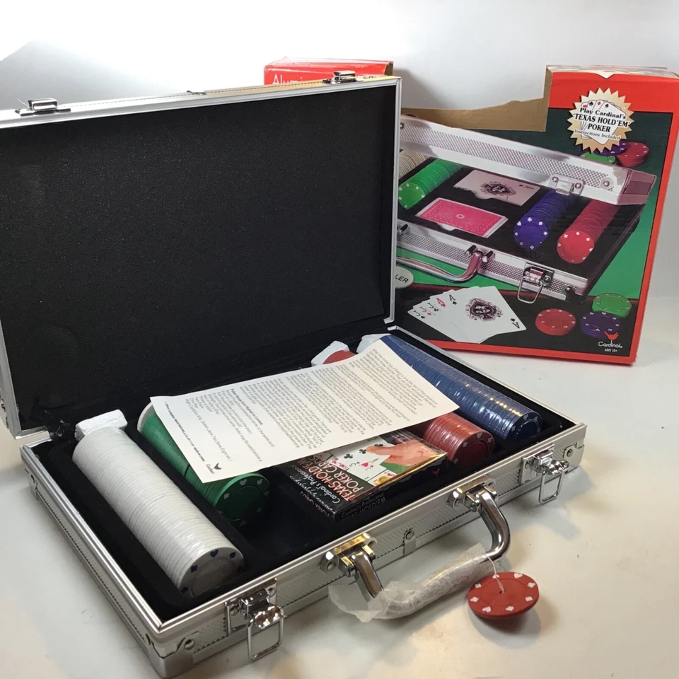Cardinal's Texas Hold 'Em Tournament Poker Set Aluminium Carry Case Card Game 🃏 - Image 1 of 4