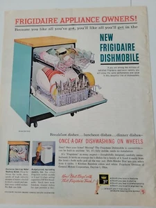 Aqua Frigidaire 1961 lavavajillas móvil aparato anuncio vintage - Imagen 1 de 1