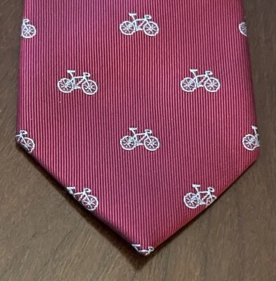 Corbata de cuello Sprezza roja 100 % poliéster para hombre hecha en China estampado de bicicleta Foto 1 de 4