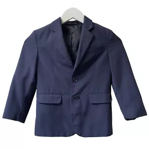 CALVIN KLEIN Boys Blazer Size 6 Navy Blue Pinstripe Suit Jacket - Picture 1 of 8