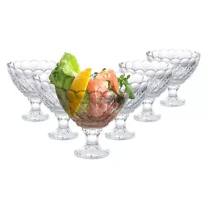 Glass Prawn Cocktail Dishes Bowls Appetizer Starter Serving Glasses Stemmed 6x - Picture 1 of 6
