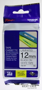Brother P-Touch TZe-231 - 12mm x 8mtr Printer Tape Cassette Black on White New - Picture 1 of 1