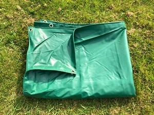 Heavy Duty PVC Tarpaulin Tarp Ground Sheet Thick Waterproof Army Military Green - Picture 1 of 5