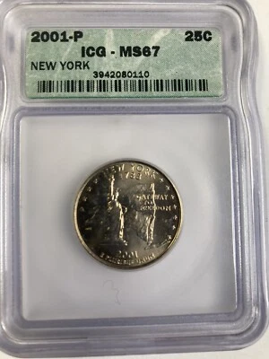 **2001-P ICG MS 67 New York / Washington State Clad Quarter ** - Image 1 of 2