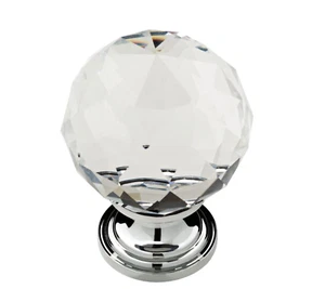 Delta Nora 1-3/16" (30mm) Chrome and Clear Faceted Glass Cabinet Knob (16-Pack) - Picture 1 of 4
