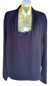 MAGGIE T Black Top With Lace Detail Size 3 (22-24) - Picture 1 of 5