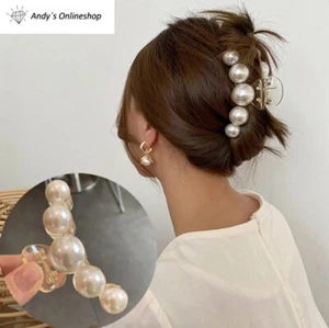 Perlen Haarklammer Haarspange Haarstyling Haarclips Perlen für Damen 6,8cm - Bild 1 von 6