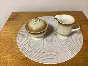 Vintage Mikasa Creamer and Covered Sugar Bowl Whole Wheat E8000 Japan Stoneware - Picture 1 of 6