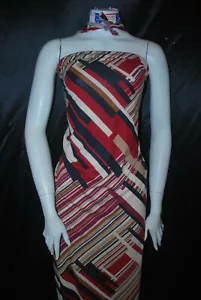 Tela de punto de camiseta de viscosa spandex 10 oz diseño geométrico hecho en Italia - Imagen 1 de 3