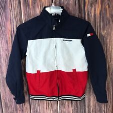 Tommy Hilfiger Colorblock Jacket Boys Size L  (12-14) Red White Blue Zip Front