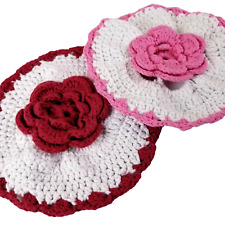 Doily Table Toppers Crocheted Doilies Handmade Grandma Cottage Round 8 in