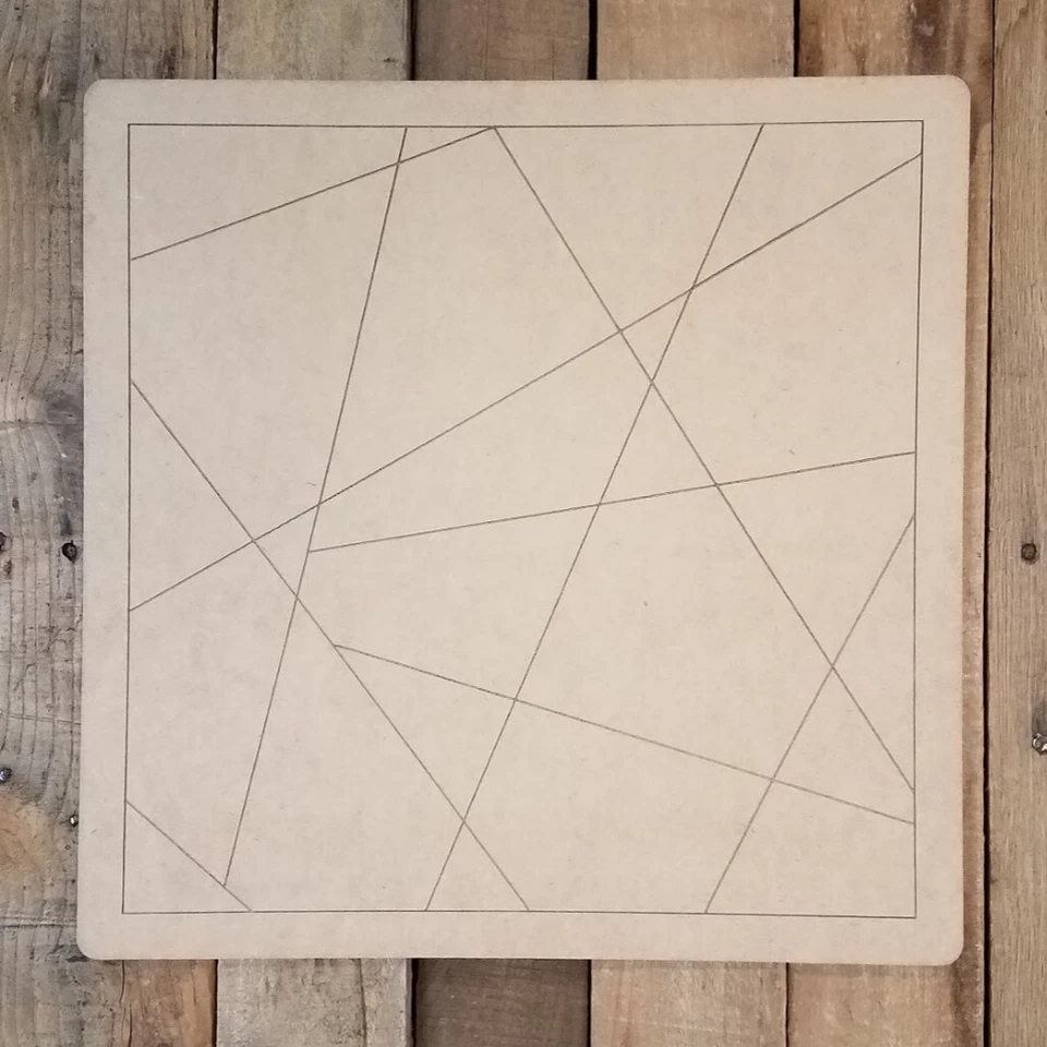 Basic Square Stained Glass Mosaic Window Shape, Unfinished Shape, Paint by Line - Image 1 of 1