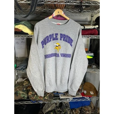 Moletom Vintage Nutmeg Mills Minnesota Vikings Roxo Orgulho Gola Redonda XXL - Imagem 1 de 4