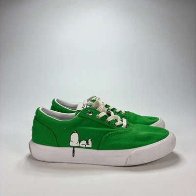 Lacoste x 花生绿色跳跃服务花边史努比休闲鞋青少年 13 码 — 第 1/4 张图片