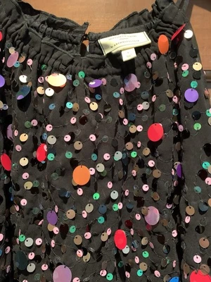 Anthropologie Moulinette Soeurs Women’s Large Black Sequin Tank - Image 1 of 4