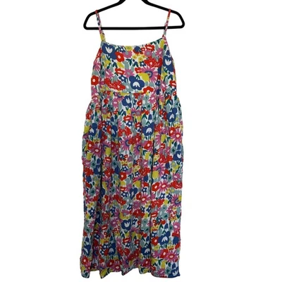 Hanna Andersson Womens Flower Frenzy Muslin Cotton Maxi Dress Size XL Multicolor - Image 1 of 4