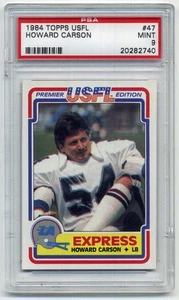 1984 Topps USFL #47 Howard Carson Rookie Card RC PSA 9 Mint Los Angeles Express - Picture 1 of 2